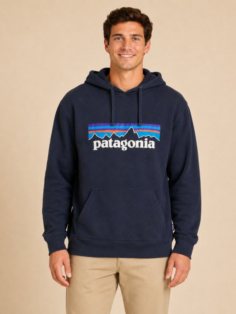 Patagonia Men's XL Navy Blue Logo Pullover Hoodie Sweatshirt - Picture 1 of 11